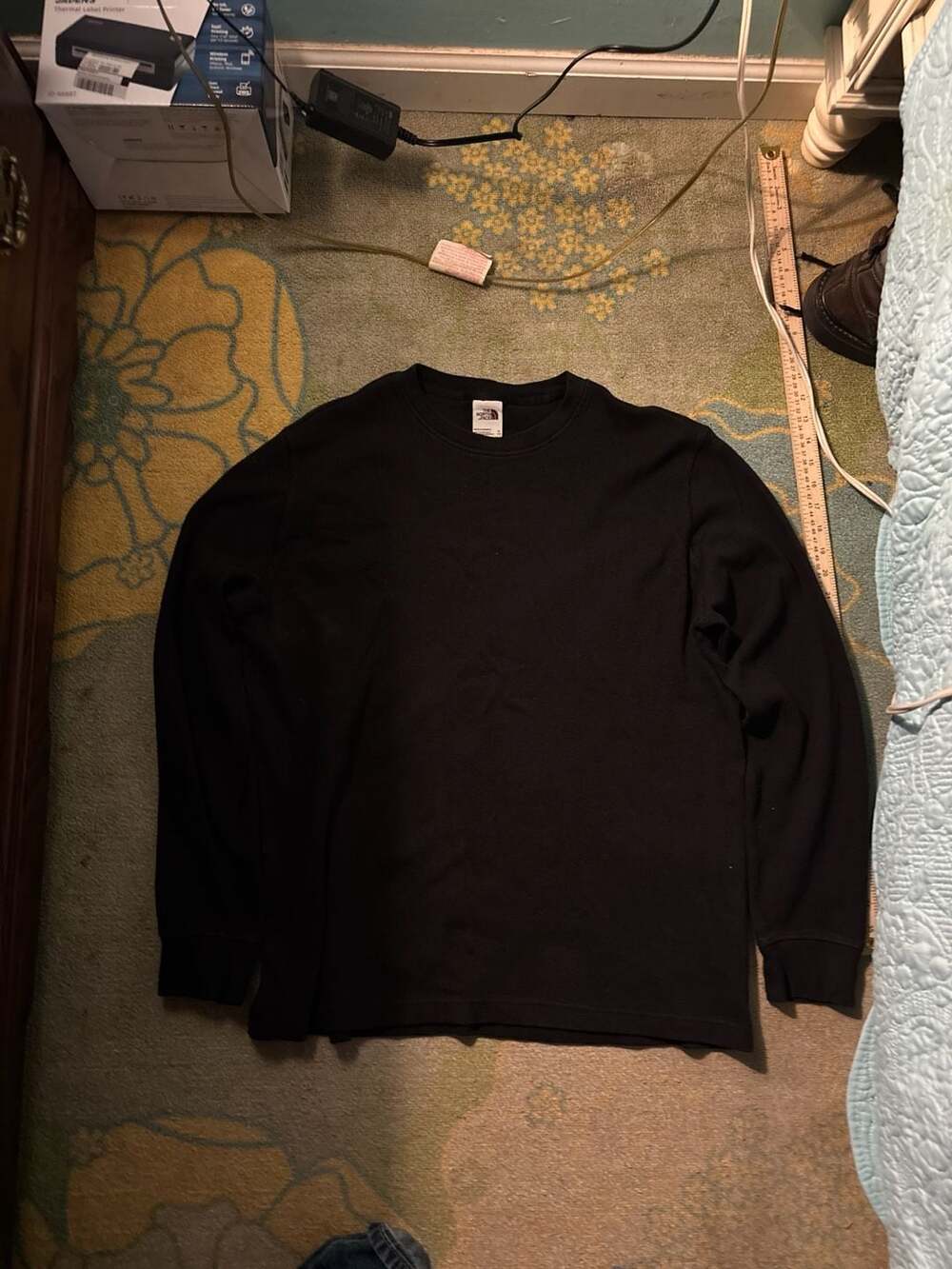 The North Face Men's XL Black Long Sleeve Waffle Knit Thermal Shirt